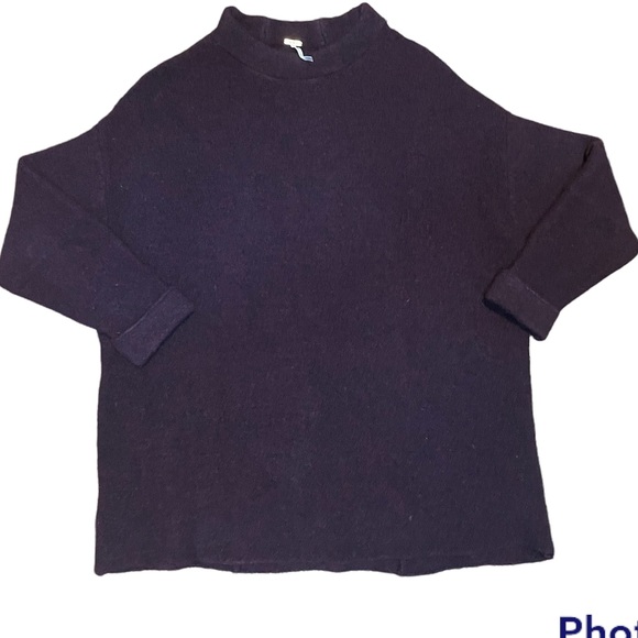 Free People Bubble Crew Neck Pullover Sweater Plum Purple Size M/L - Picture 6 of 8